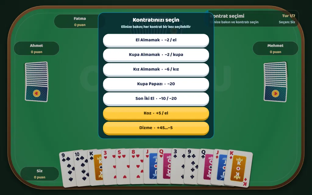 Barbu oyun ekranı