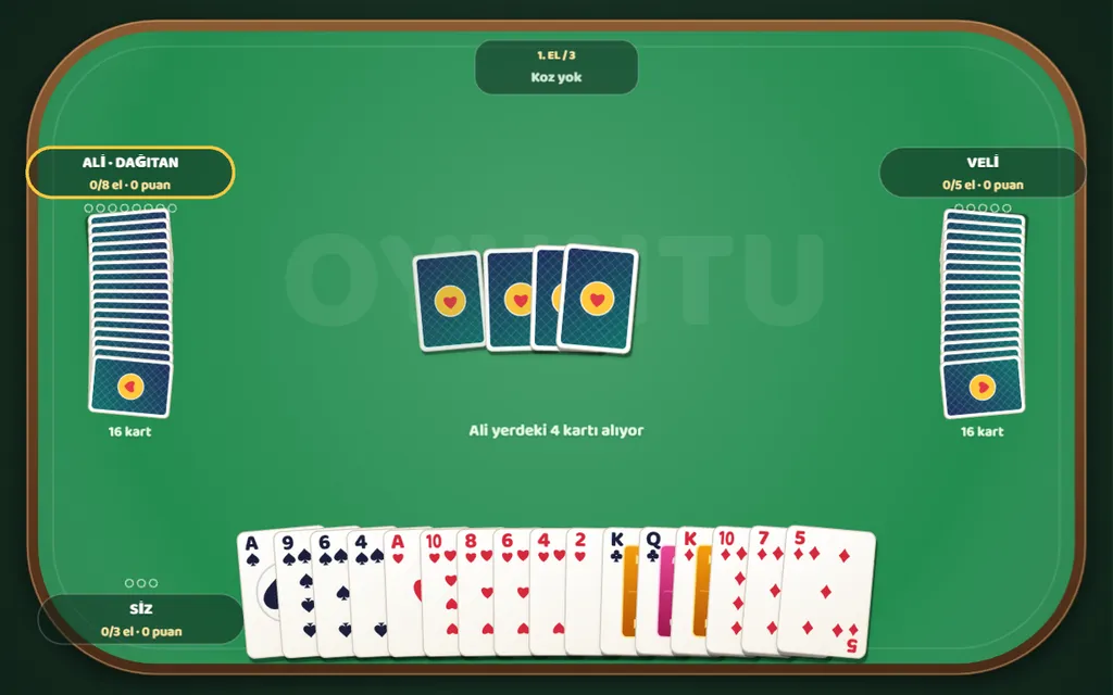 3-5-8 oyun ekranı